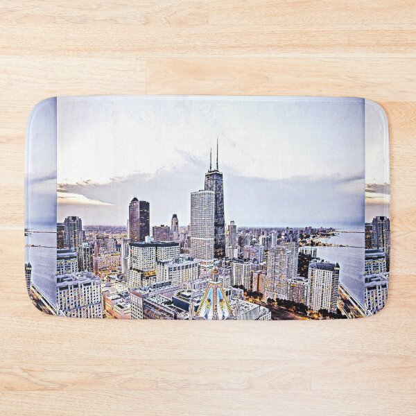 Item preview, Chicago United States digital illustration wall art designed and sold by codepuns.