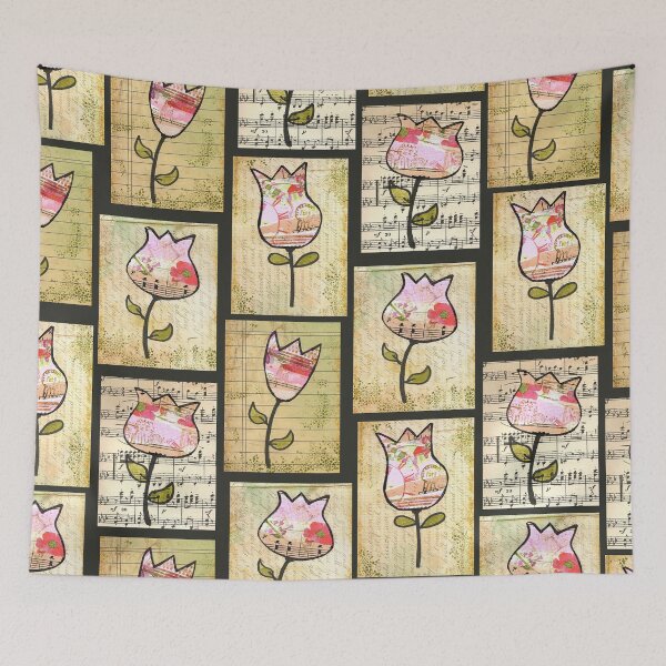 Item preview, Pretty scrapbooking flower paper collage designed and sold by LaBellCreative.