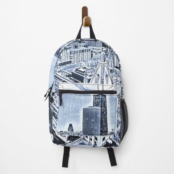 Item preview, Gloomy Chicago United States digital illustration wall art designed and sold by codepuns.