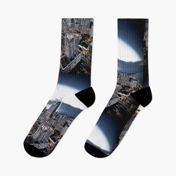 Item preview, Chicago United States skyline digital illustration frame designed and sold by codepuns.