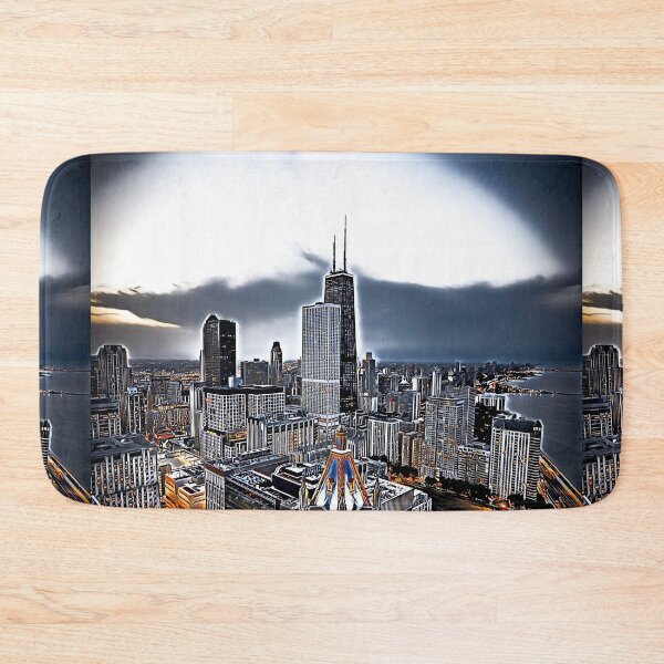 Item preview, Chicago United States skyline digital illustration frame designed and sold by codepuns.