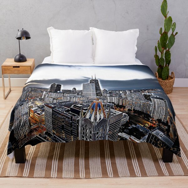 Item preview, Chicago United States skyline digital illustration frame designed and sold by codepuns.