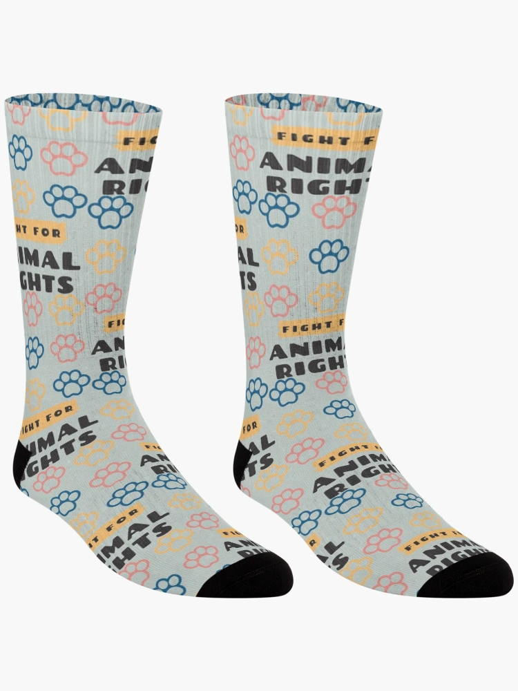 Thumbnail 3 of 5, Socks, Fight For Animal Rights designed and sold by PureGeometry.