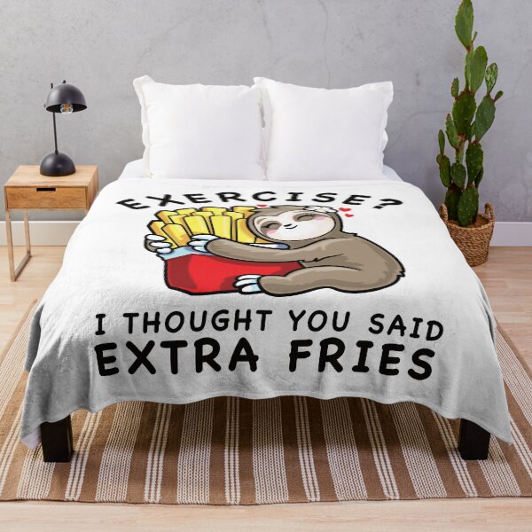 Item preview, Cute Sloth Exercise I Thought You Said Extra Fries designed and sold by pablomendoza.