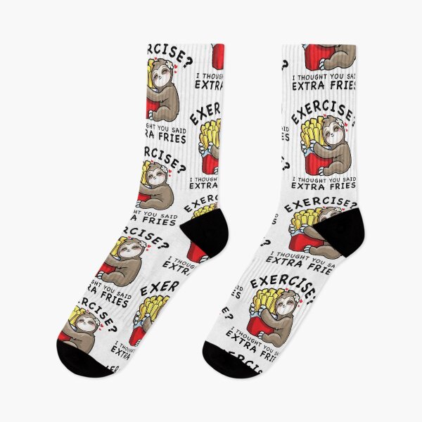 Item preview, Cute Sloth Exercise I Thought You Said Extra Fries designed and sold by pablomendoza.