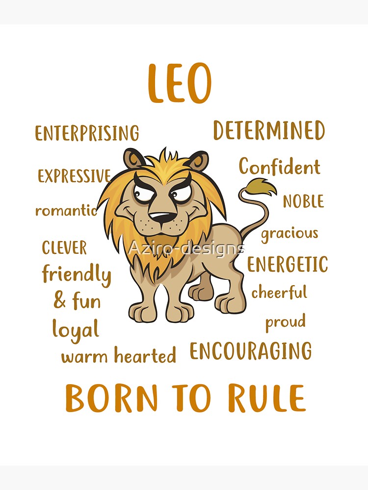 Zodiac sign Leo fearless lion July August born personality traits Sticker