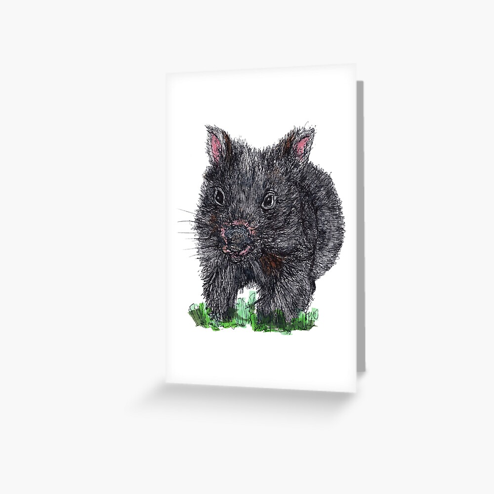 Billie the Baby Wombat Greeting Card