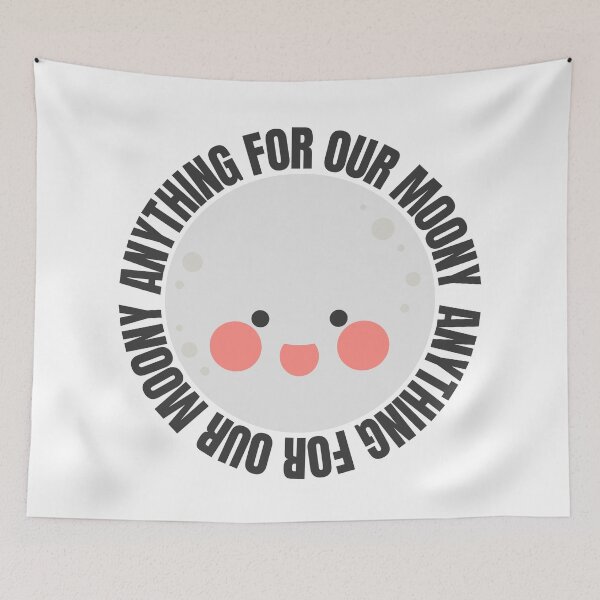 Item preview, Anything For Our Moony Cute Peach Black and White Moon designed and sold by KananiandKiki.