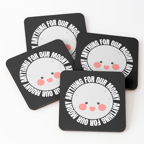 Item preview, Anything For Our Moony Cute Peach Moon White on Black designed and sold by KananiandKiki.