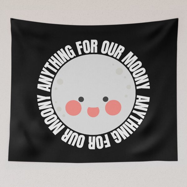 Item preview, Anything For Our Moony Cute Peach Moon White on Black designed and sold by KananiandKiki.