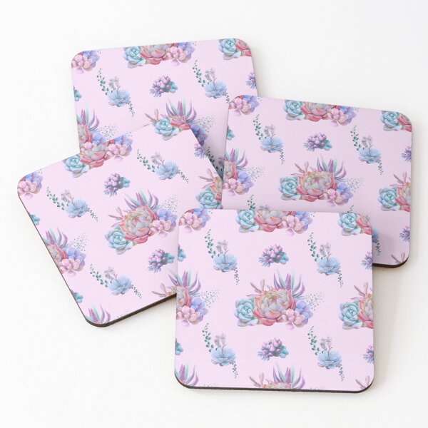 Item preview, Pattern with echeveria on pink designed and sold by sleeperr.
