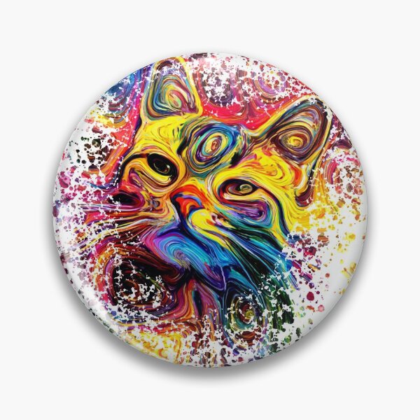 Item preview, Colorful Cat Design | Cute Cat Design | Psychedelic Design | Cat head designed and sold by ColorfulPassion.