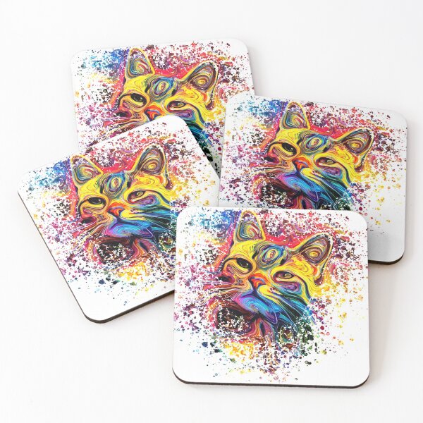 Item preview, Colorful Cat Design | Cute Cat Design | Psychedelic Design | Cat head designed and sold by ColorfulPassion.