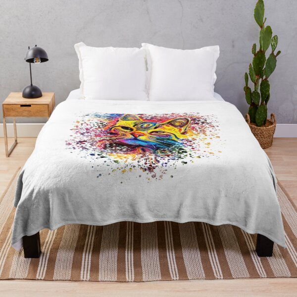 Item preview, Colorful Cat Design | Cute Cat Design | Psychedelic Design | Cat head designed and sold by ColorfulPassion.