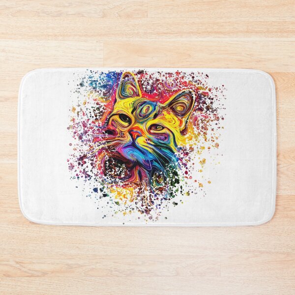 Item preview, Colorful Cat Design | Cute Cat Design | Psychedelic Design | Cat head designed and sold by ColorfulPassion.