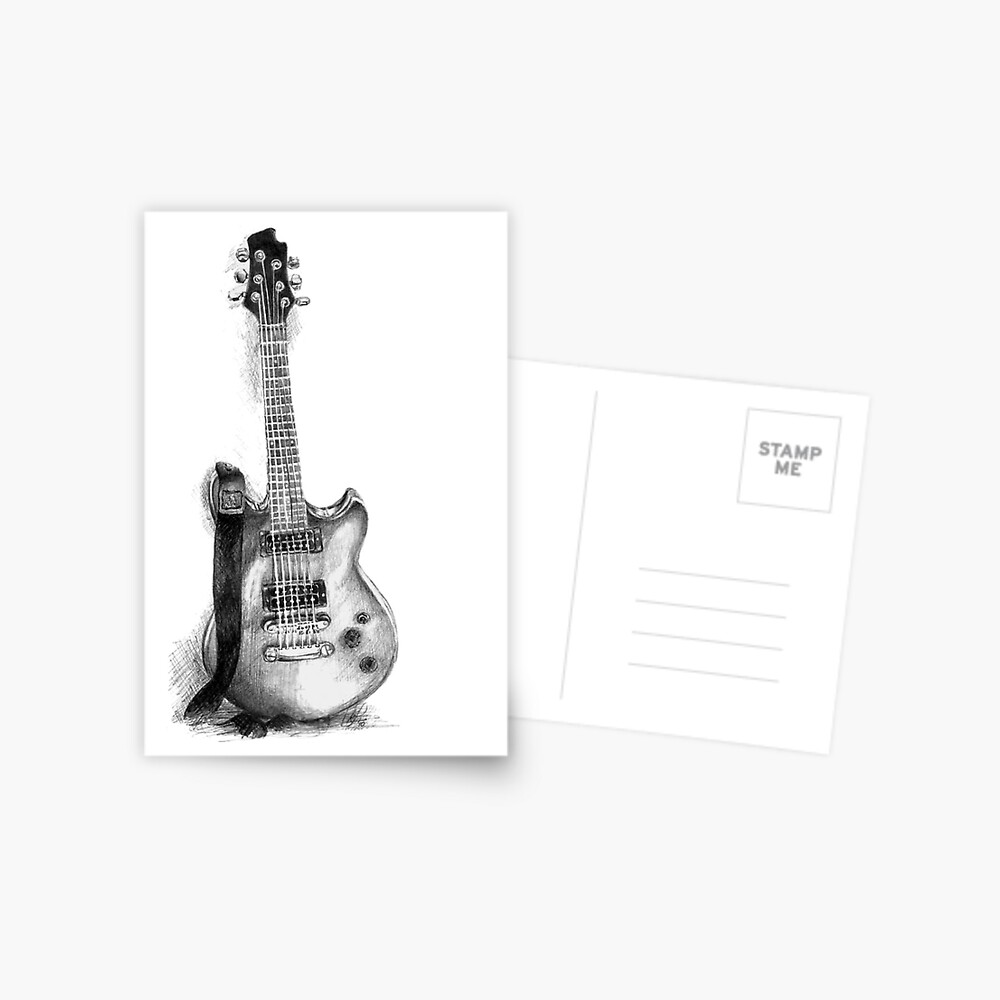 Guitar Wall Art with Frame, Hand Drawn Style Electric Guitar on White  Backdrop Rock Music Accords Sketch Art, Printed Fabric Poster for Bathroom  Living Room, 23