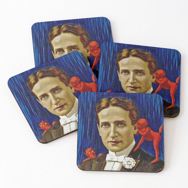 Item preview, Magician with demons on his shoulders, vintage poster designed and sold by monsterplanet.