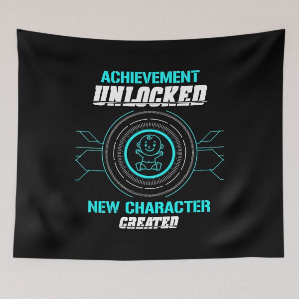 Item preview, Achievement Unlocked New Character Created Pregnant Parent Father Dad Parenting Announcement Gender Reveal Mommy designed and sold by shirti.