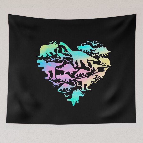 Aperçu de l'œuvre Coeur d'amoureux des dinosaures créée et vendue par PrettyPittie Shop.