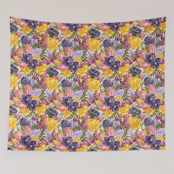 Item preview, Hand-drawn Spring Flowers Pattern designed and sold by Simplulina.