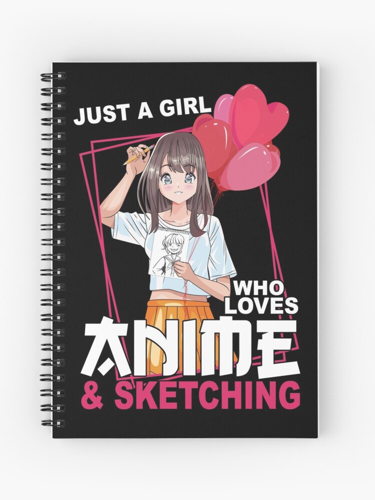 Cuaderno de espiral «Bonito regalo para chicas que aman dibujar anime:  bocetos» de HeartARTIST | Redbubble