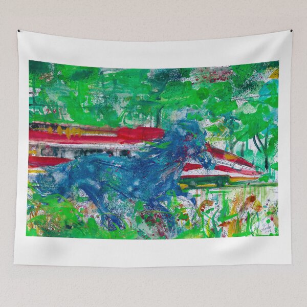 Item preview, HORSE and TRAIN - watercolor painting designed and sold by lautir.