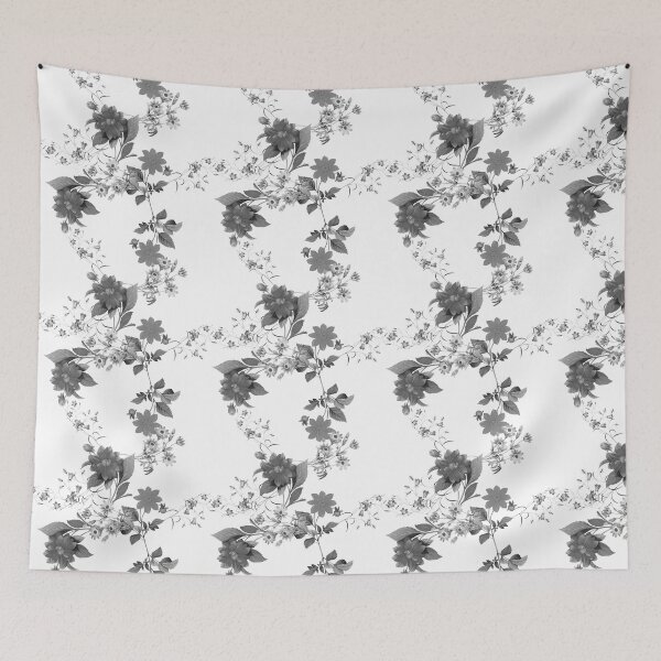Item preview, Black And White Plant Artwork Elegant aesthetic flowers and leaves  designed and sold by SerenaMinimal.