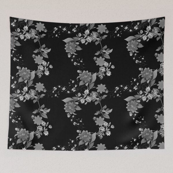 Item preview, Black And White Plant Artwork Elegant aesthetic flowers and leaves  designed and sold by SerenaMinimal.
