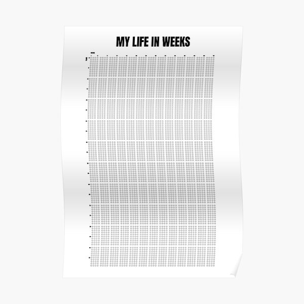 My Life in Weeks Poster Poster for Sale by Walldesignco Redbubble