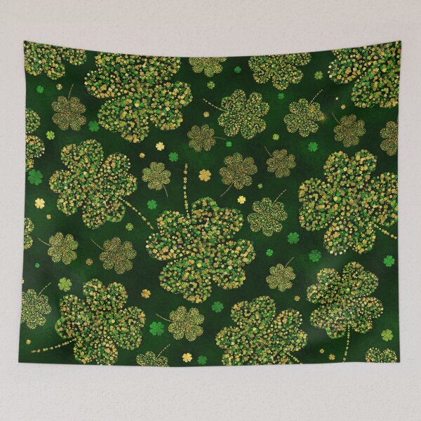 Item preview, Irish Shamrock Four-leaf Lucky Clover Pattern designed and sold by k9printart.