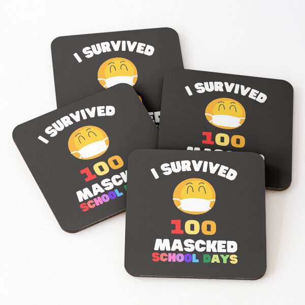 Item preview, I Survived 100 Masked School Days Face Mask Emoji designed and sold by benkaza01.