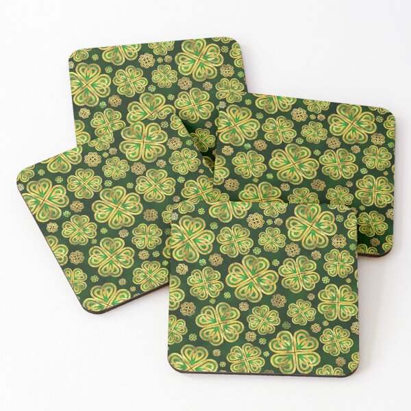 Item preview, Irish Shamrock Four-leaf Lucky Clover Pattern designed and sold by k9printart.