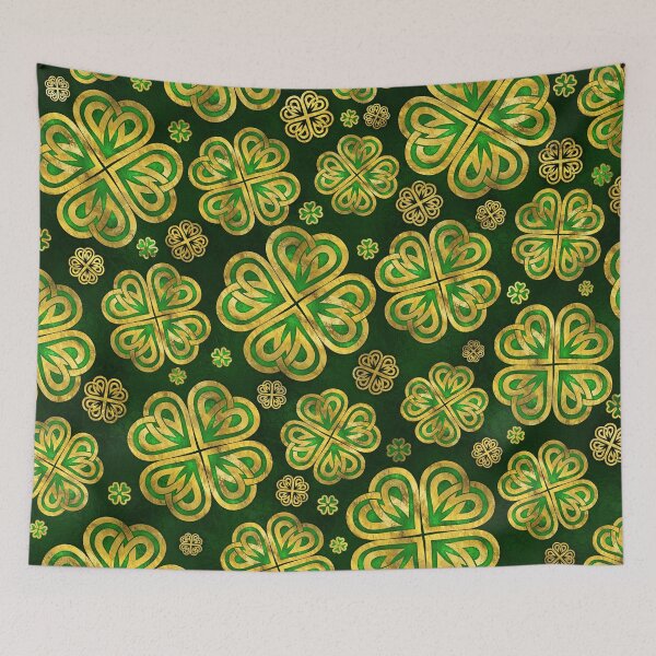 Item preview, Irish Shamrock Four-leaf Lucky Clover Pattern designed and sold by k9printart.