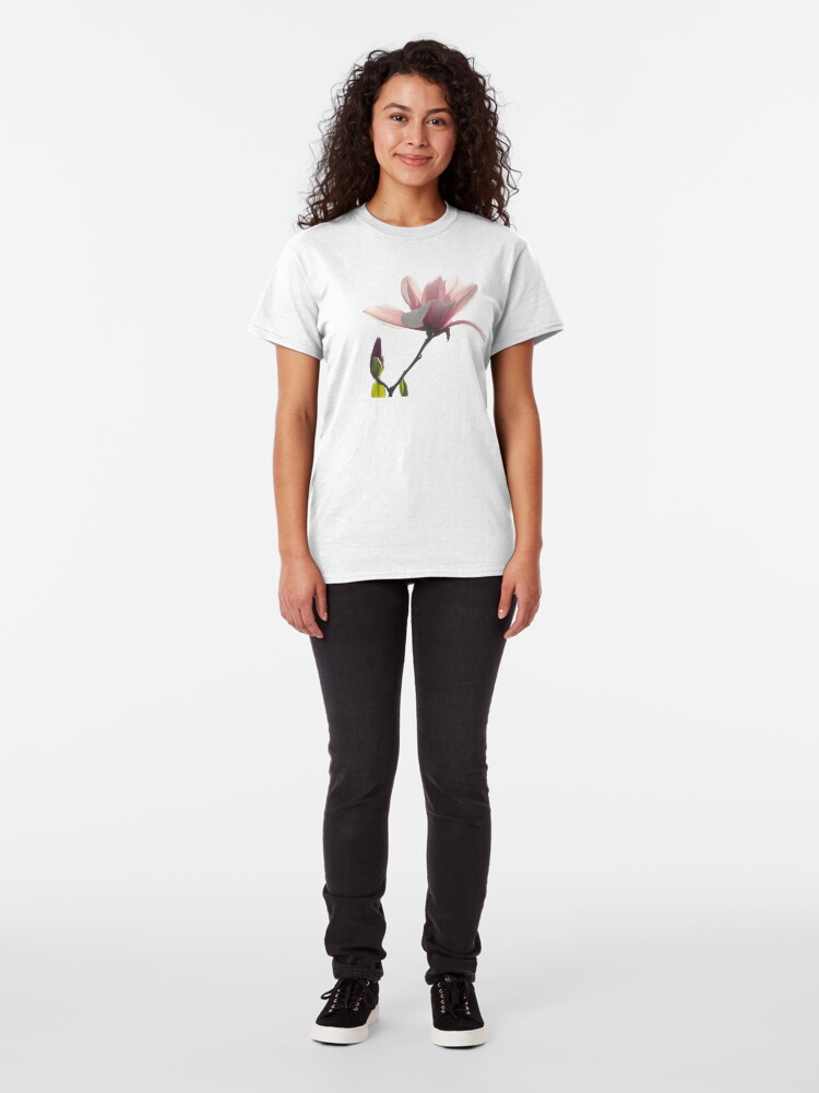 Alternate view of Pink magnolia unfolding Classic T-Shirt