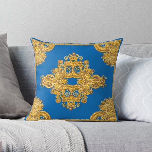 Bling-Bling Sugar Girl Blue Throw Pillow