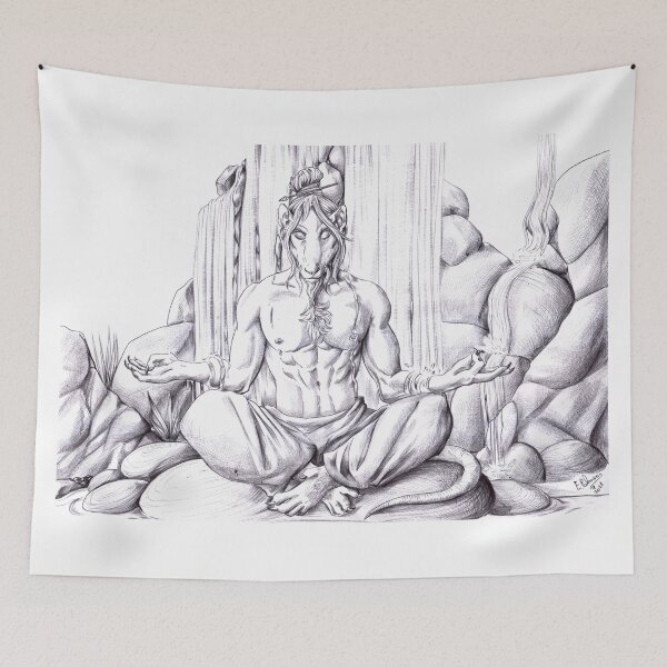 Item preview, Meditating rat master (black and white) designed and sold by Furiarossa.