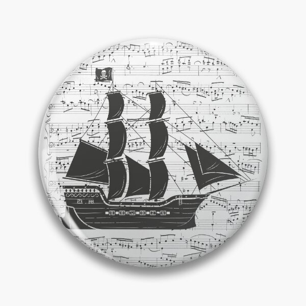 Item preview, Sea Shanties Musical notes Tall Ship Boat designed and sold by funnytshirtemp.