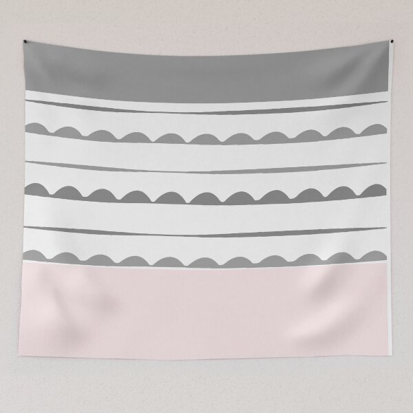 Item preview, Stripes, pink, white, grey, minimal, line, minimalist, line-art, designed and sold by PrintedDreams.
