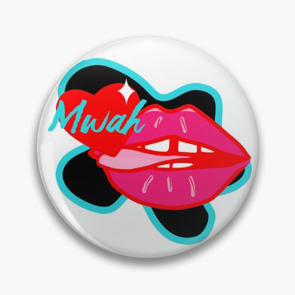 Item preview, MWAH Lips mouth with tongue design | red pink cool heart quote designed and sold by nowthatspeachy.