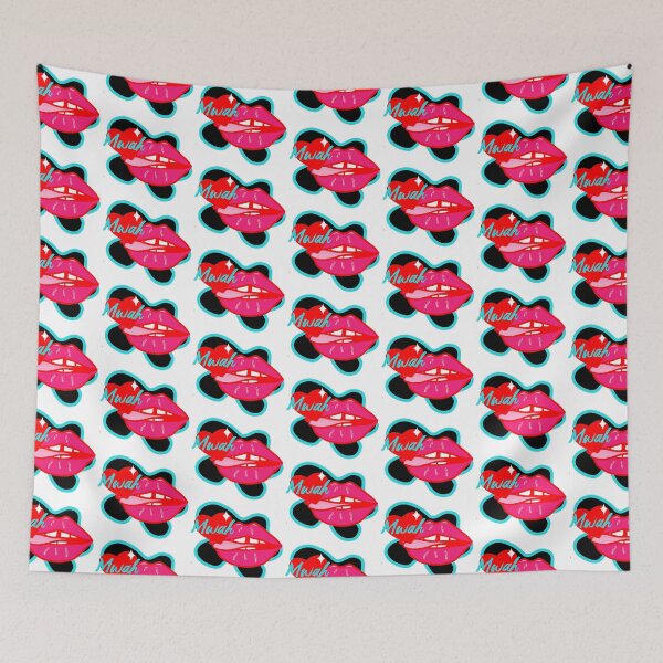 Item preview, MWAH Lips mouth with tongue design | red pink cool heart quote designed and sold by nowthatspeachy.