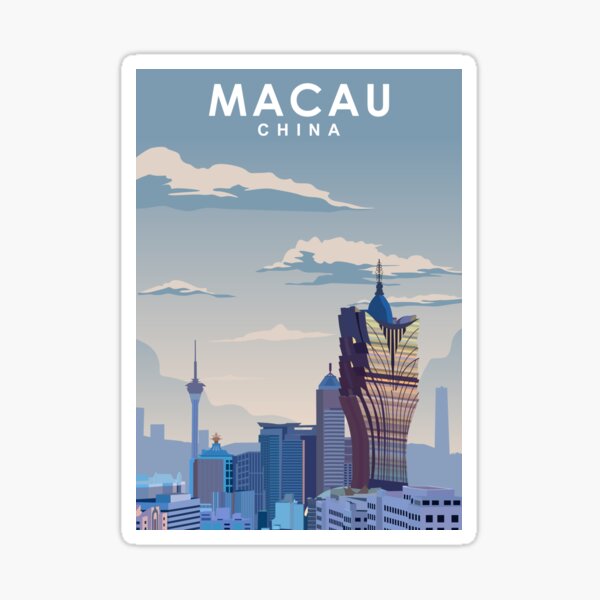 Item preview, Macau Travel Poster Vintage Minimal Art Print designed and sold by Stadify.