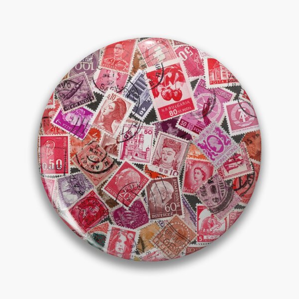 Item preview, Red retro postage stamps designed and sold by Salomėja Misė.