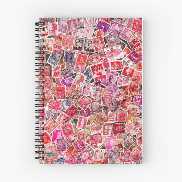 Item preview, Red retro postage stamps designed and sold by Salomėja Misė.