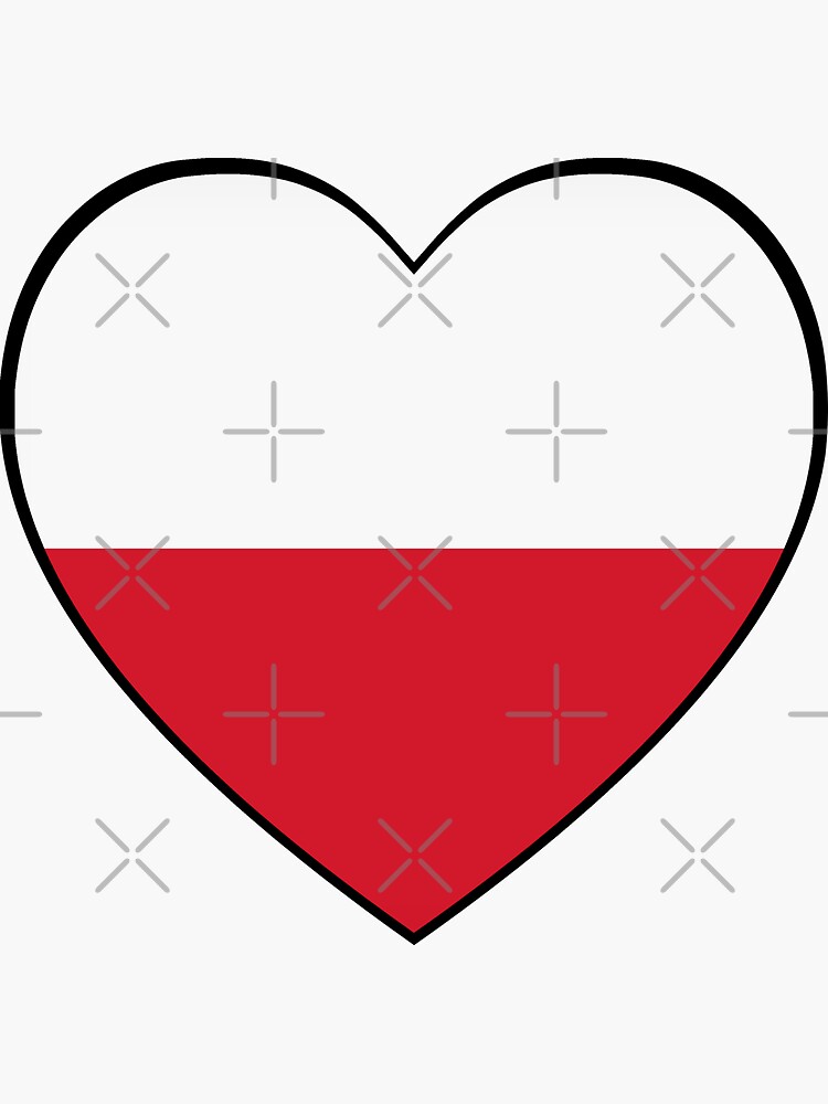 "Poland Heart" Sticker by roguedesign Redbubble