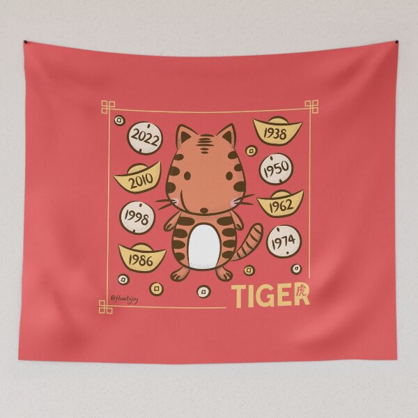 Item preview, Year of the Tiger Chinese New Year Zodiac Animal 2022 designed and sold by flowtojoy.