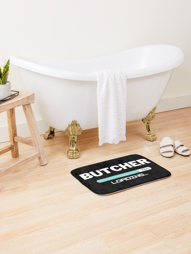 Thumbnail 2 of 6, Bath Mat, Future Butcher Loading In Progress designed and sold by livegood.