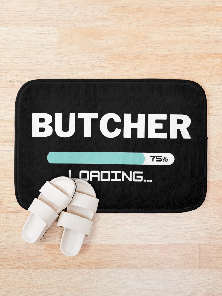 Thumbnail 1 of 6, Bath Mat, Future Butcher Loading In Progress designed and sold by livegood.