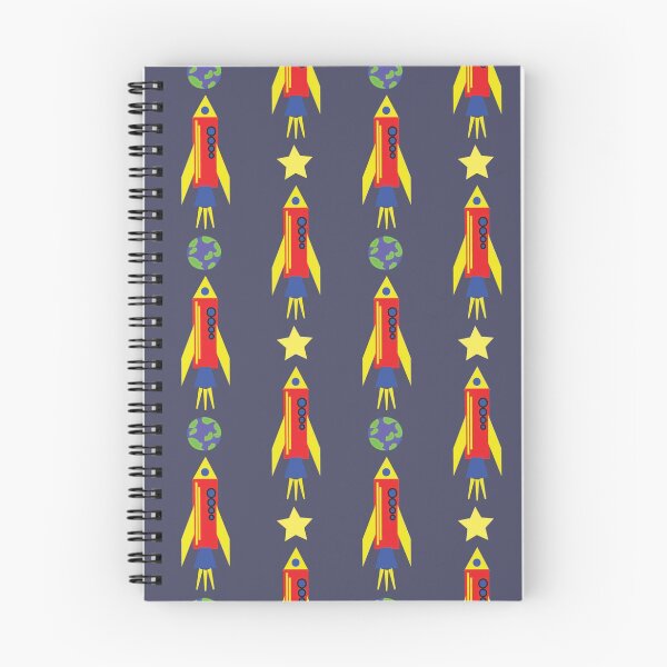 Item preview, rocket, stars and planets seamless print designed and sold by ddesignnstudio.