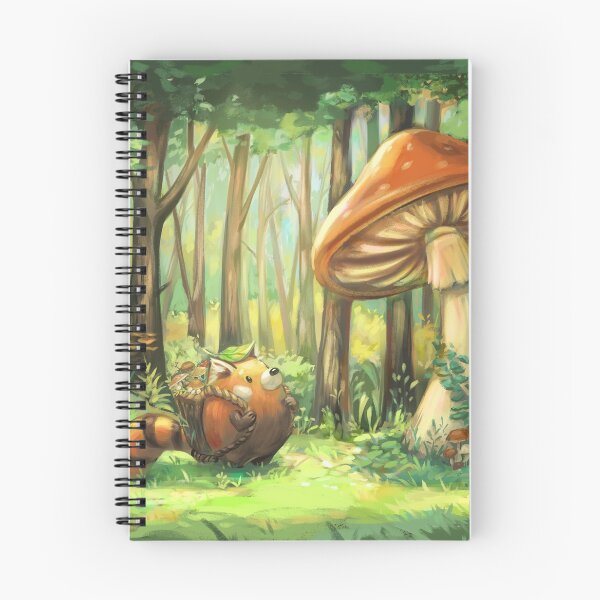 Item preview, Red Panda Forager Discovering a Giant Mushroom designed and sold by Pameloo.