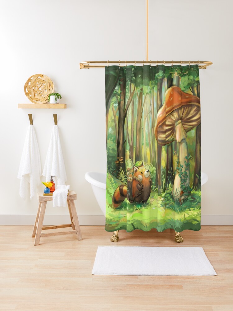 Mushroom Shower Curtain - RED